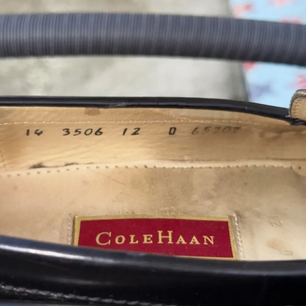 Cole Haan Black Leather Loafers with Tassel - Size 12 D